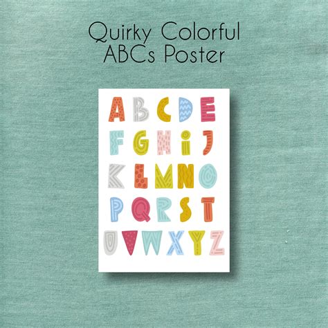 Colorful And Quirky Abc Poster Shannan With An A