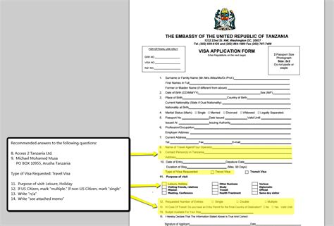 Sample Filled South Africa Visa Application Form