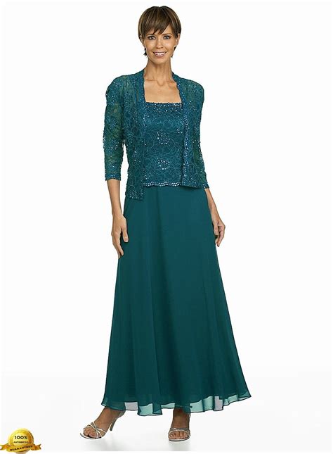Beautiful wedding or special occasion outfit by mother of the bride dress and jacket. Karen Miller 6540T Chiffon Dress with Lace Jacket in Teal ...