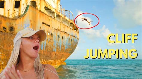 Abandoned Shipwreck Cliff Jumping Competition In Turks And Caicos Youtube