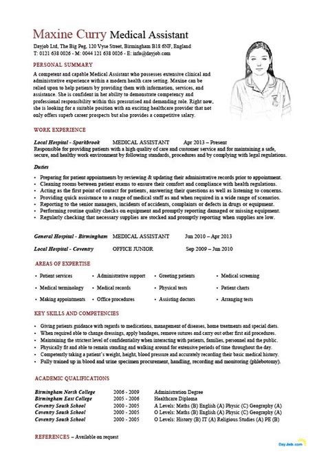 Medical Assistant Resume Template Cv Example Sample Healthcare Pdf Laboratory R