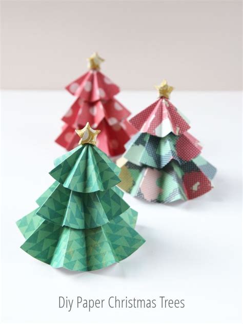 Diy Paper Christmas Trees Topped With Origami Stars — Gathering Beauty