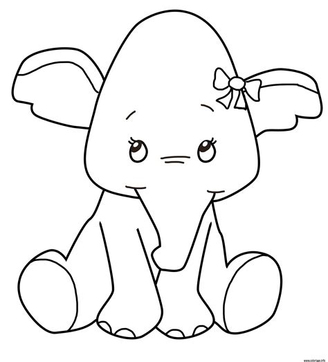 Coloriage Bebe Elephant Animaux Enfants Dessin Animaux à Imprimer