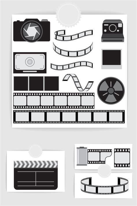 矢量黑色复古相机胶卷 设计元素 OVO图库