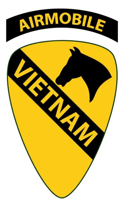 Us Army First Cavalry Division Insignia Decal Sticker Vietnam Airmobile