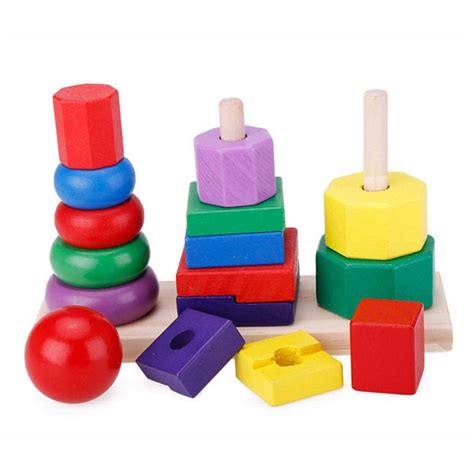 Children Baby Toys Kids Building Blocks Geometric Stacker Toddler