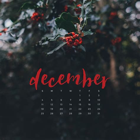 December Desktop Calendar