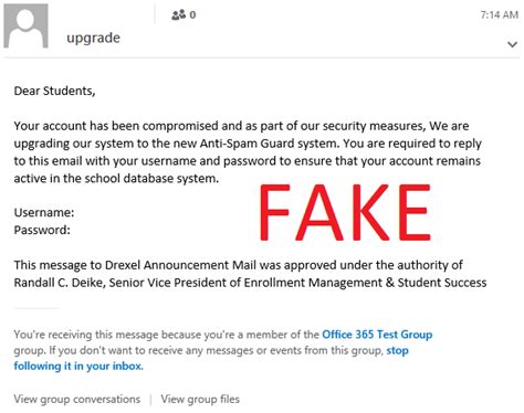 Stay Alert More Phishing Emails Information Technology Drexel University