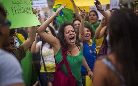 demonstrators flood brazilian streets in protest sports illustrated