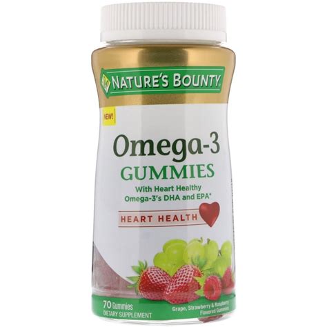Natures Bounty Omega 3 Gummies Grape Strawberry And Raspberry