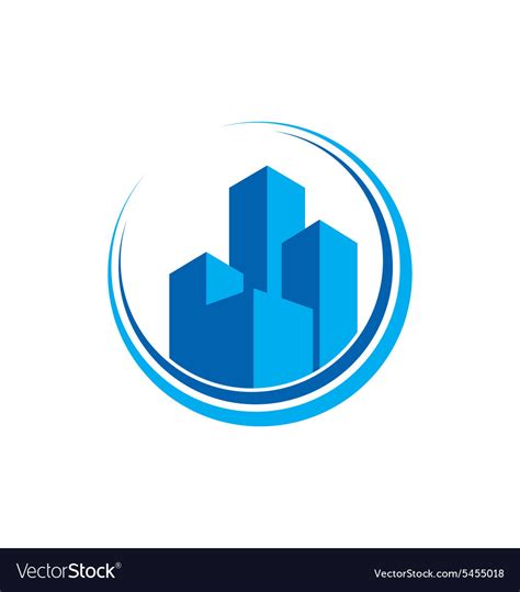 Cityscape Modern Building Architecture Logo Vector Image