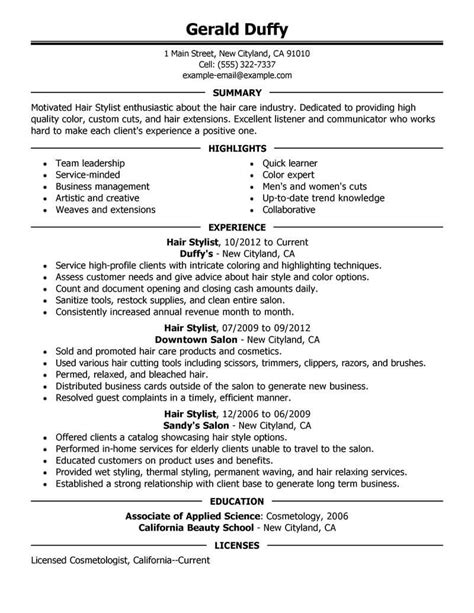 hairdresser resume examples for 2022 cosmetology livecareer