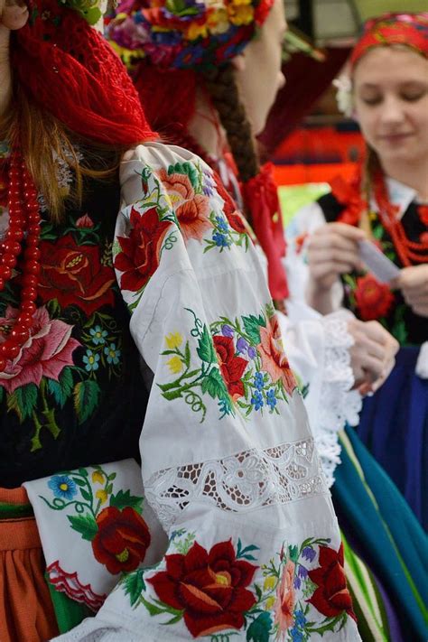 Closeup Of Embroidery On The Regional Costume From Polish Folk