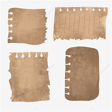 Vintage Scrap Paper PNG Transparent Vintage Blank Paper Design Set For