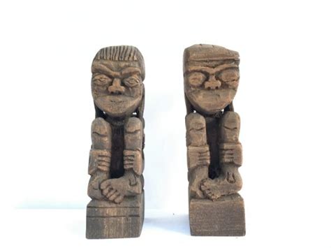 Miniature Statue Sculpture Art Dayak Bahau Human Figure Tribe