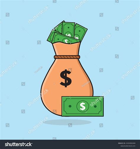 Sack Dollars Sack Money Flat Bunch Stock Vector Royalty Free Shutterstock