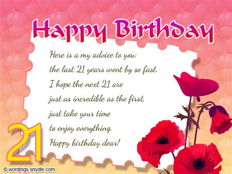 21st Birthday Wishes Messages And 21st Birthday Card Wordings