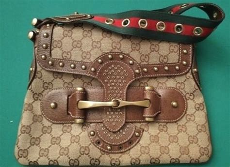 Gucci Monogram Studded Pelham Runway Flap Borsa A Spalla Ebay