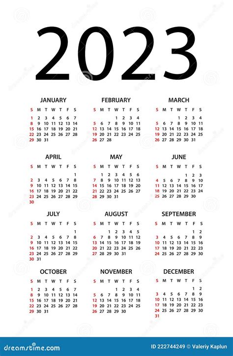 Calendar 2023 Illustration Week Starts On Sunday Calendar Set For