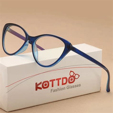 Kottdo Vintage Cat Eye Glasses Frame Women Eyeglasses Optical Plastic Clear Glasses Men Myopia
