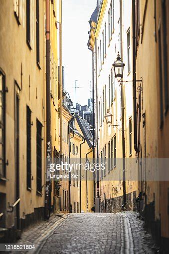 Scenic View Of The Famous Narrow Alley In Gamla Stan The Old Town In