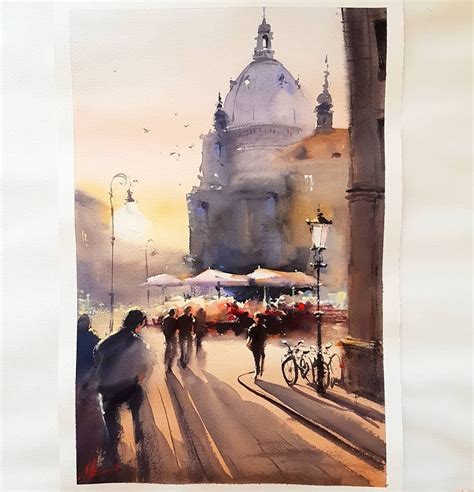 Anna Kataian On Instagram Dresden Evening 6045 Watercolour