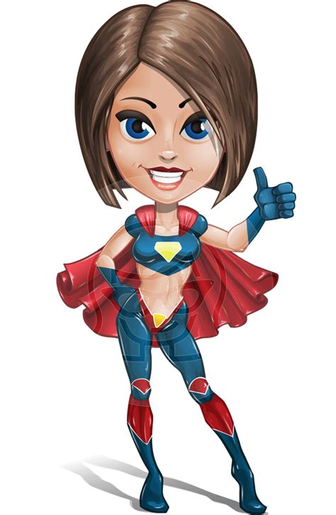 Cute Superhero Girl Cartoon Vector Character 75 Superhero