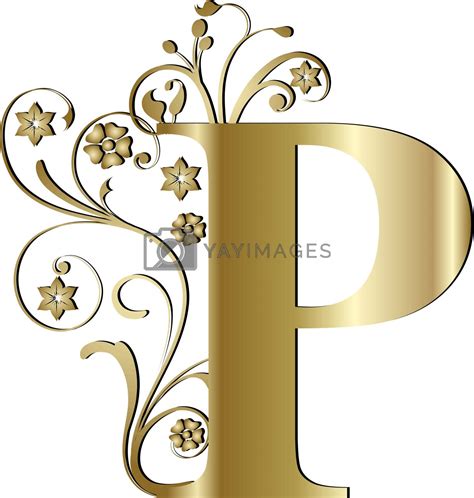 Capital Letter P Gold By Peromarketing Vectors And Illustrations Free