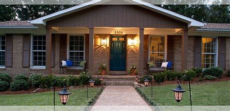 We referred earlier to the importance of shrubs when landscaping the yard in front of a ranch house. ranch style homes with front porches brick - Google Search ...