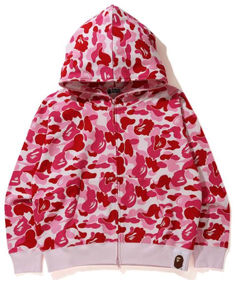 Bape Giant Abc Camo Full Zip Hoodie Pink Ss21