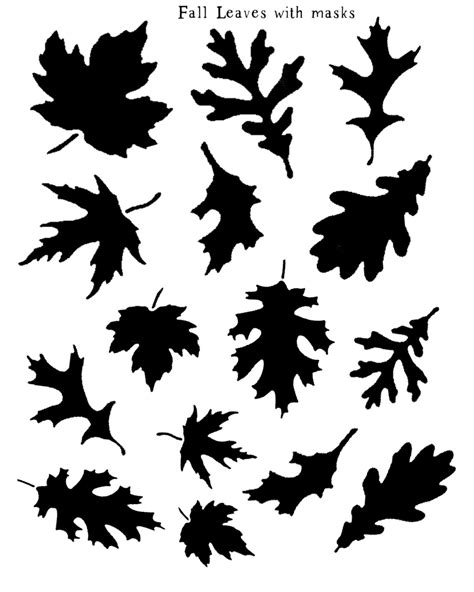 Fall Leaves With Masks 8x10 Stencil Leaf Stencil Stencils Autumn Leaves
