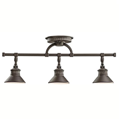 Track lighting can transform your kitchen design, setting the atmosphere across your entire layout, or enhancing a specific area. Kichler 42439OZ - Sayre Rail Light 3Lt Halogen in Olde ...
