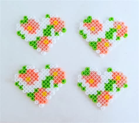 Heart Magnet Set Easy Perler Beads Ideas Hamma Beads Ideas Easy