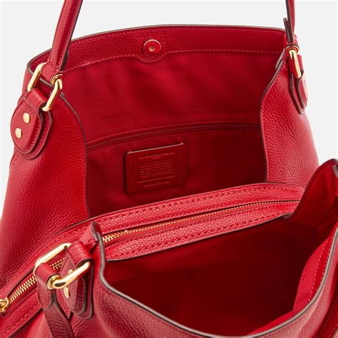 Coach Womens Leather Edie 31 Shoulder Bag In Red Lyst