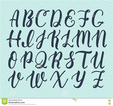 Hand Drawn Latin Calligraphy Brush Script Of Capital Letters