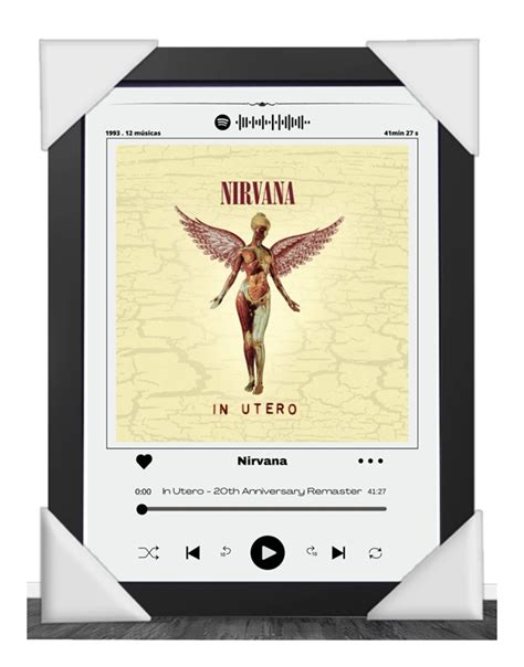 Quadro Decorativo A4 Spotify Nirvana In Utero Elo7