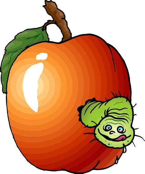 Apple With Worm Clip Art Clipart Best