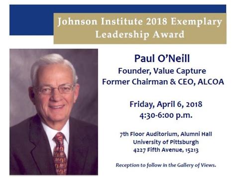 Johnson Institute 2018 Exemplary Leadership Award Paul Oneill Pump