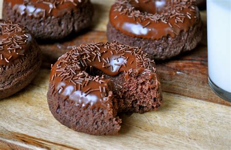 Baked Not Fried Double Chocolate Baked Doughnuts