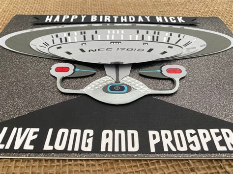 Handmade Star Trek Birthday Card Uss Enterprise Live Long Etsy Uk