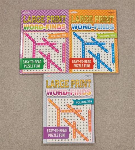 Lot Of 3 Kappa Large Print Word Finds Word Search Puzzle Books Vol357