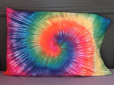 Spiral Tie Dyed Pillowcase Rainbow With Hot Pink And Etsy In 2021