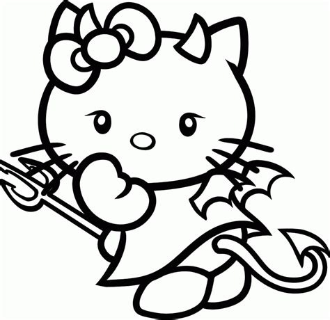 Halloween Hello Kitty Coloring Pages Coloring Home