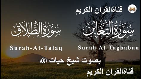 Surah Taghabun Full And Surah At Talaq Ii By Sheikh Hayatullah With Arabic Text Hd Youtube