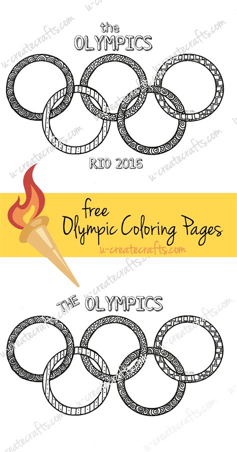 Olympic rings coloring, tracing & drawing sheet. Olympics Coloring Page