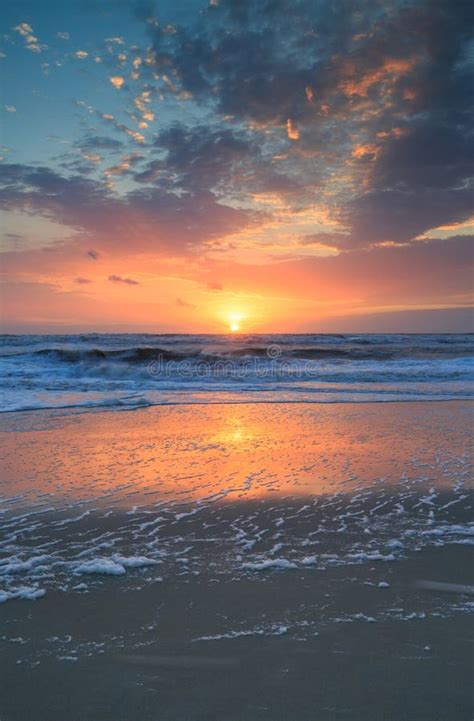 Coastal Background Atlantic Ocean Sunrise Vertical Stock Image Image
