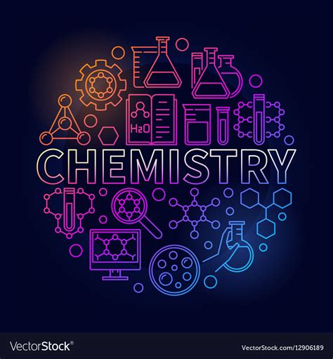 Chemistry Colorful Round Royalty Free Vector Image