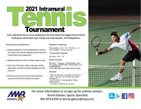 2021 intramural tennis tournament naval support activity mid south millington 18 october 2021