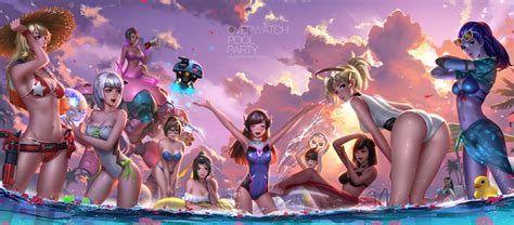 D Va Mercy Tracer Mei Widowmaker And More Overwatch And More Drawn By Liang Xing