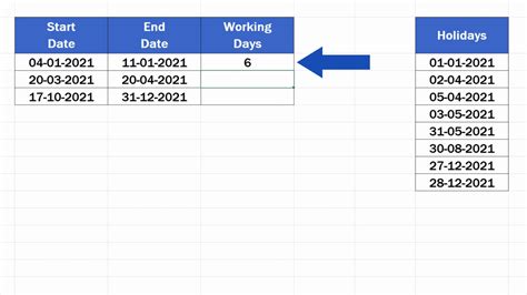 How To Calculate Working Days In Excel